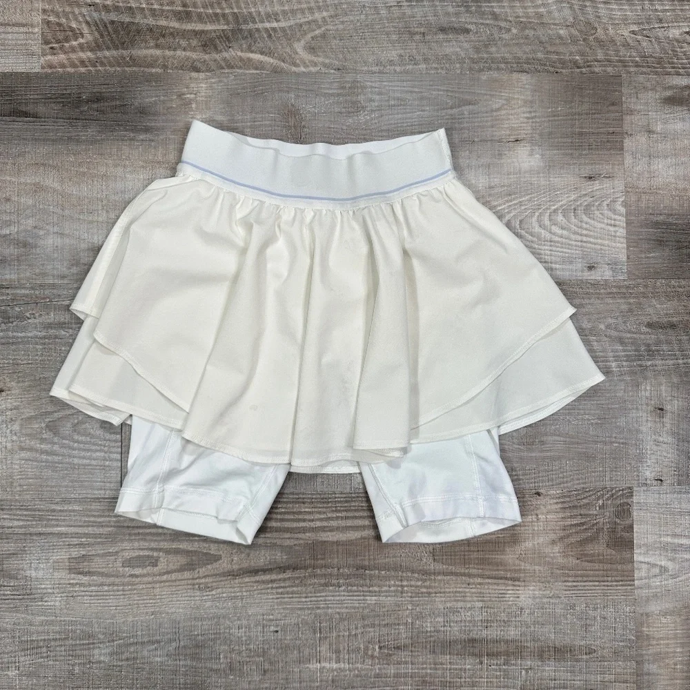 Lululemon White Court Rival High-Rise Skirt Skort Extended Liner Size 4